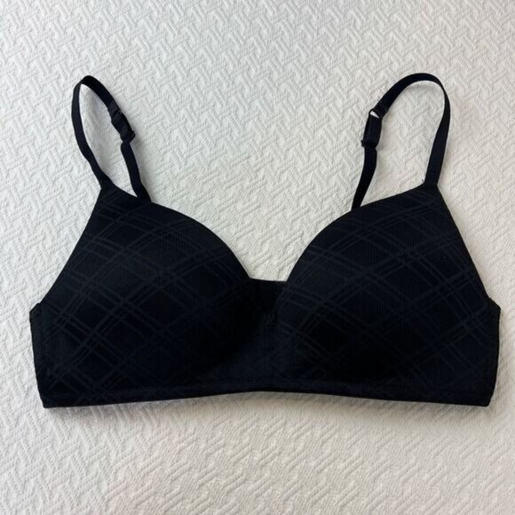 La Senza Women’s Large Black Lace Detail Push Up Bra Plunge Noir - Picture 1 of 14